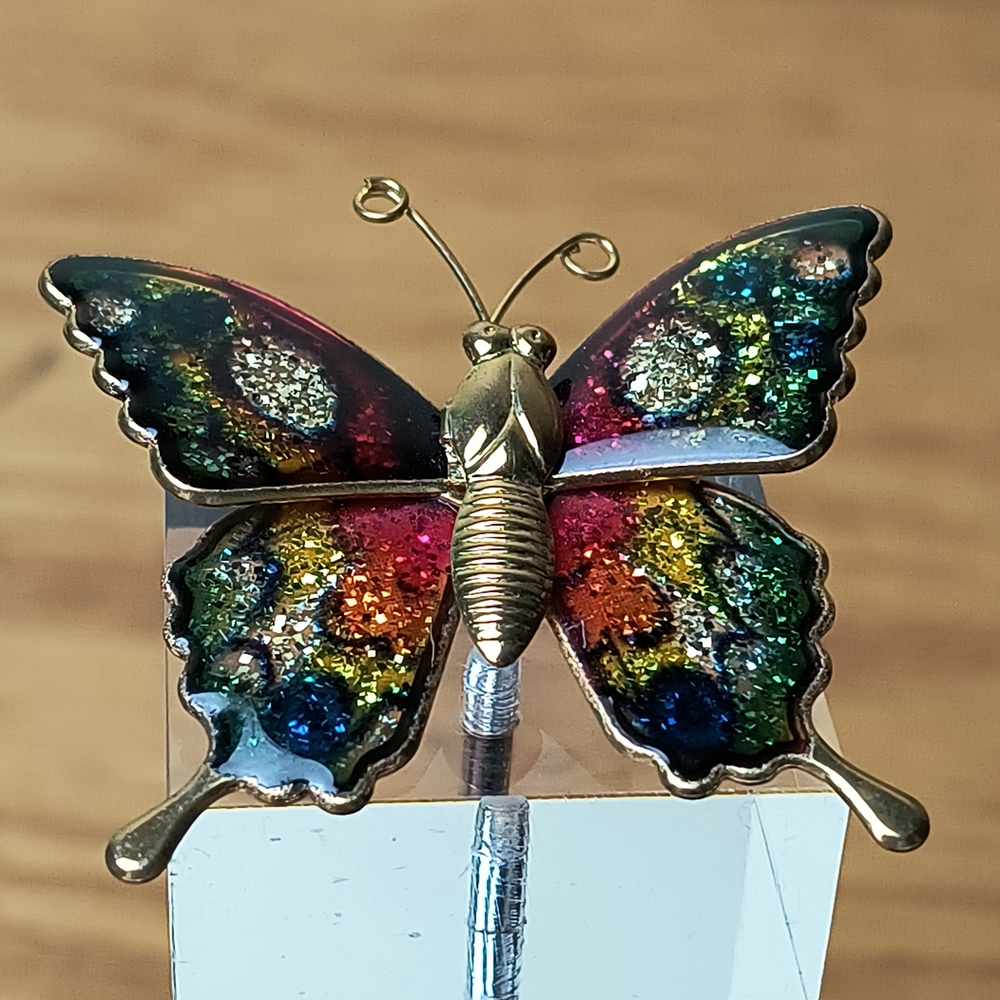 Elegant Multicolor Butterfly Brooch